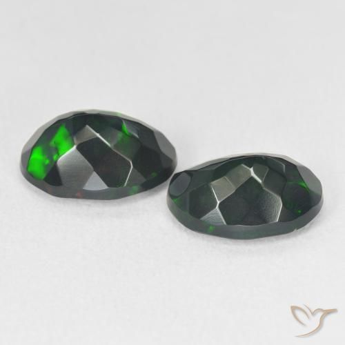 Black Opal Gemstones in 11.3 x 8.3 mm Size for Sale, Black Opal Stones in Multicolor Color