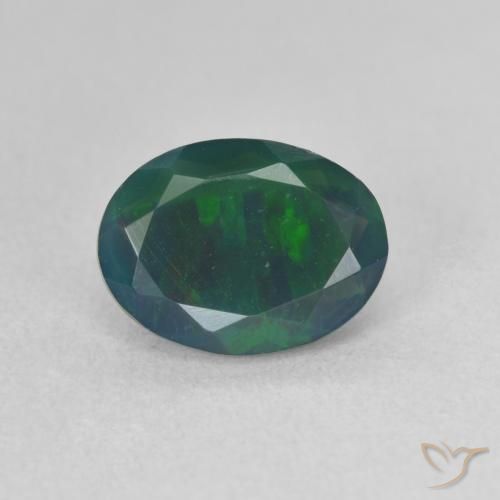1.31ct Natural Multicolor Black Opal, Oval, Translucent