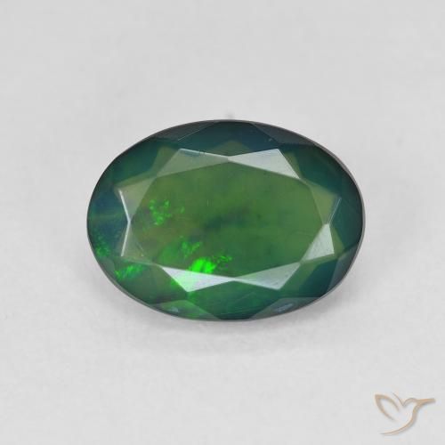 1.42ct Natural Multicolor Black Opal, Oval, Translucent