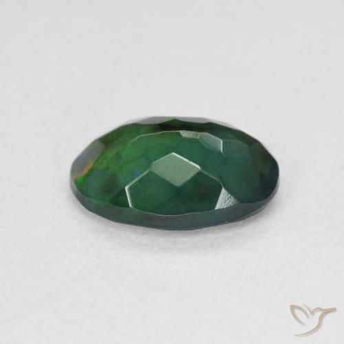 Black Opal Gemstone in 10.4 x 7.6 mm Size for Sale, Black Opal Stone in Multicolor Color