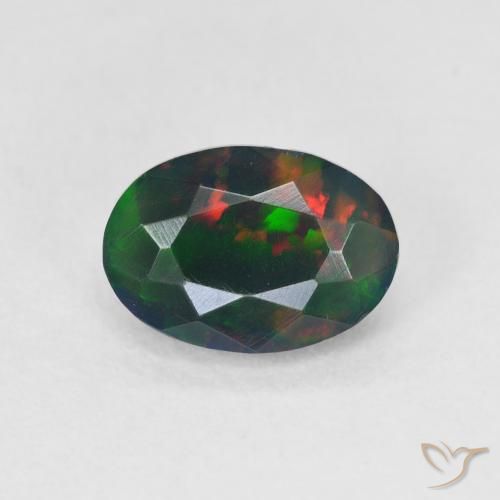 0.86ct Natural Multicolor Black Opal, Oval, Translucent