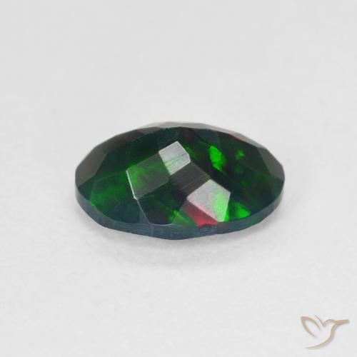 Black Opal Gemstone in 9 x 6 mm (calibrated) Size for Sale, Black Opal Stone in Multicolor Color