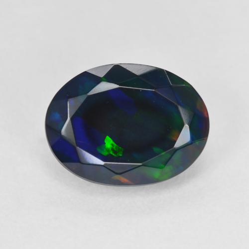 3.02ct Natural Multicolor Black Opal, Oval, Translucent