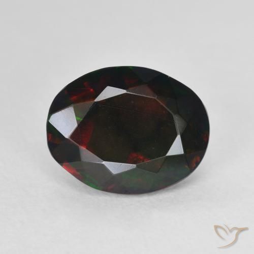 2.40ct Natural Multicolor Black Opal, Oval, Translucent