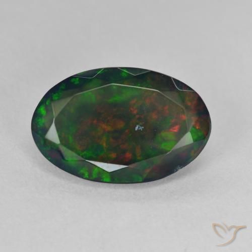 2.42ct Natural Multicolor Black Opal, Oval, Translucent