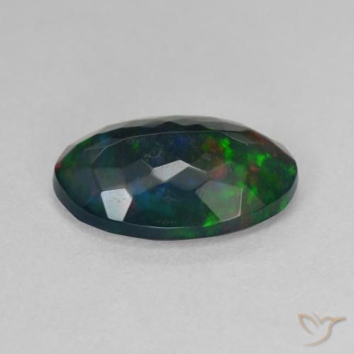 Black Opal Gemstone in 14 x 9 mm (calibrated) Size for Sale, Black Opal Stone in Multicolor Color