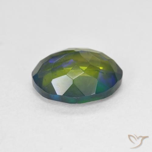 Black Opal Gemstone in 10 x 8 mm (calibrated) Size for Sale, Black Opal Stone in Multicolor Color