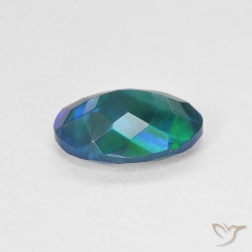 Black Opal Gemstone in 9.6 x 6.5 mm Size for Sale, Black Opal Stone in Multicolor Color