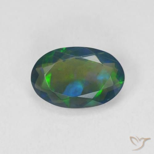 1.05ct Natural Multicolor Black Opal, Oval, Translucent