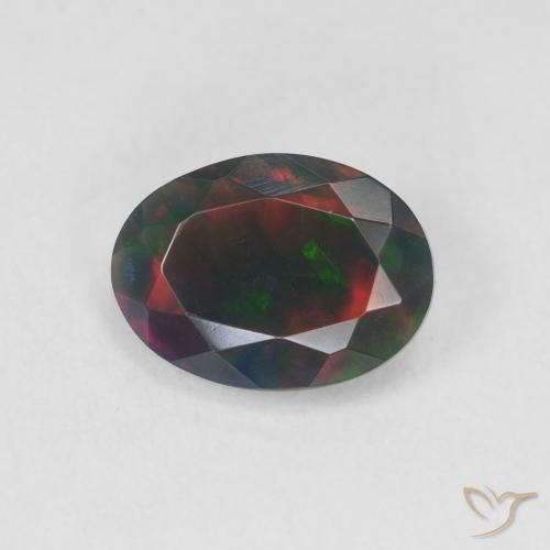 1.20ct Natural Multicolor Black Opal, Oval, Translucent