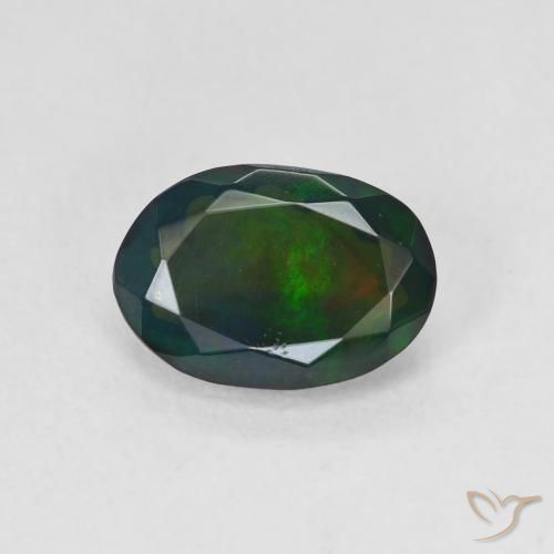 1.22ct Natural Multicolor Black Opal, Oval, Translucent