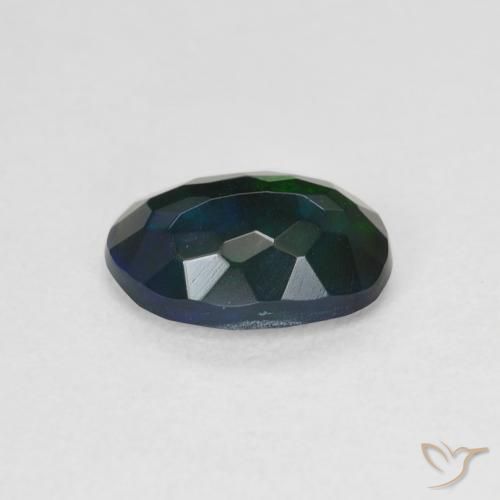 Black Opal Gemstone in 10 x 7 mm (calibrated) Size for Sale, Black Opal Stone in Multicolor Color