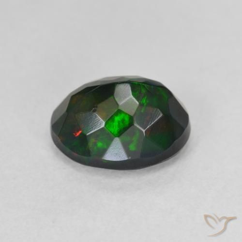Black Opal Gemstone in 9.3 x 7.4 mm Size for Sale, Black Opal Stone in Multicolor Color