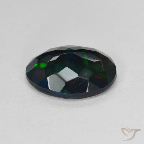 Black Opal Gemstone in 12.1 x 9.4 mm Size for Sale, Black Opal Stone in Multicolor Color