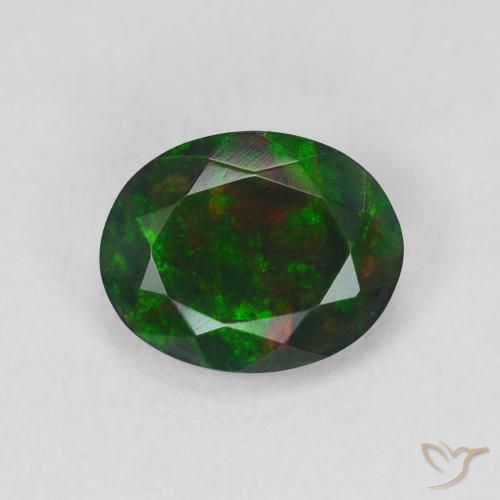 1.25ct Natural Multicolor Black Opal, Oval, Translucent
