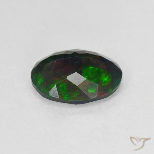 Black Opal Gemstone in 10 x 8 mm (calibrated) Size for Sale, Black Opal Stone in Multicolor Color