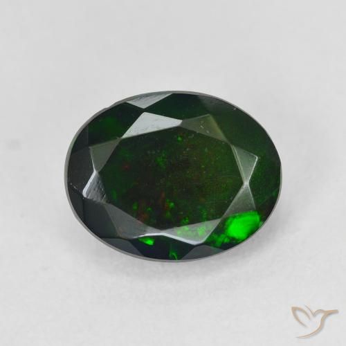1.72ct Natural Multicolor Black Opal, Oval, Translucent