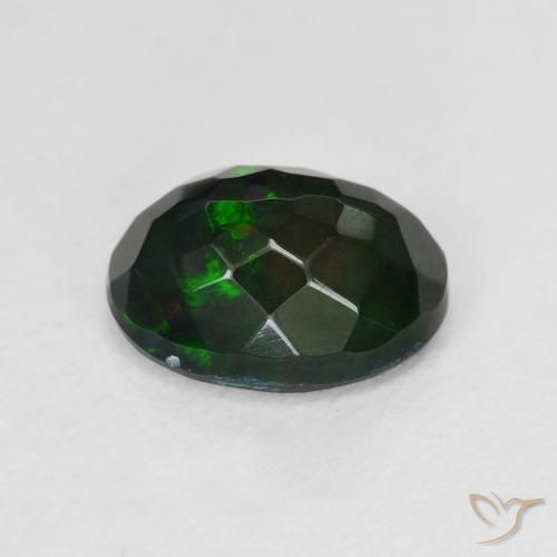 Black Opal Gemstone in 10 x 8 mm (calibrated) Size for Sale, Black Opal Stone in Multicolor Color