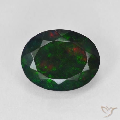 2.93ct Natural Multicolor Black Opal, Oval, Translucent
