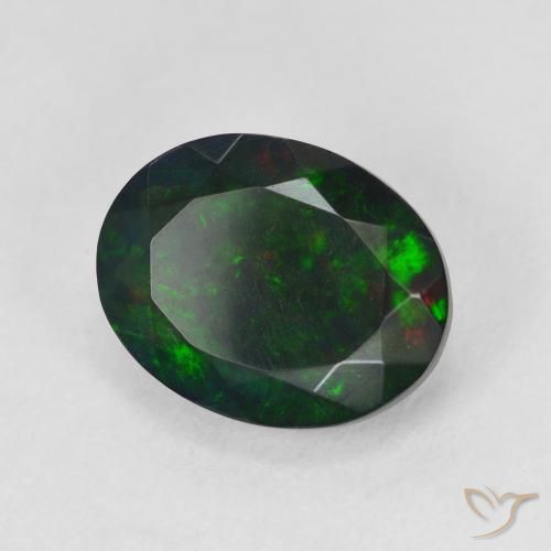 2.93 ct Multicolor Black Opal Stone, Natural Black Opal in Oval Facet Shape for Sale