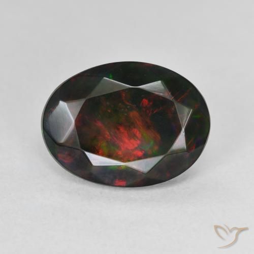 2.42ct Natural Multicolor Black Opal, Oval, Translucent