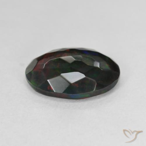 Black Opal Gemstone in 12.8 x 9.5 mm Size for Sale, Black Opal Stone in Multicolor Color