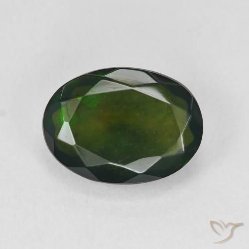 2.75ct Natural Multicolor Black Opal, Oval, Translucent