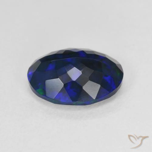 Black Opal Gemstone in 11.5 x 8.8 mm Size for Sale, Black Opal Stone in Multicolor Color