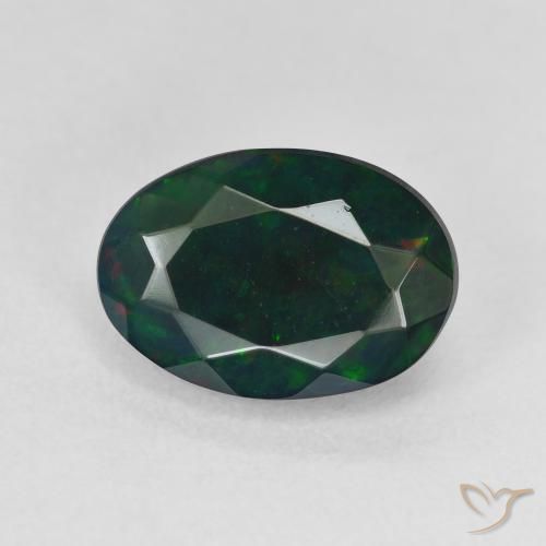 2.37ct Natural Multicolor Black Opal, Oval, Translucent