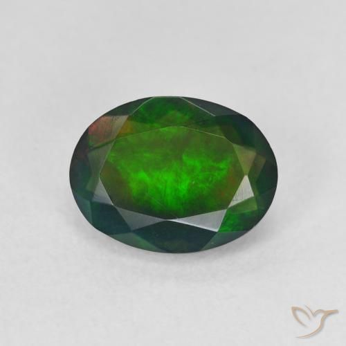 1.34ct Natural Multicolor Black Opal, Oval, Translucent