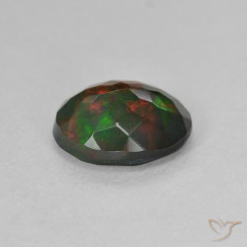 Black Opal Gemstone in 9.2 x 7.6 mm Size for Sale, Black Opal Stone in Multicolor Color
