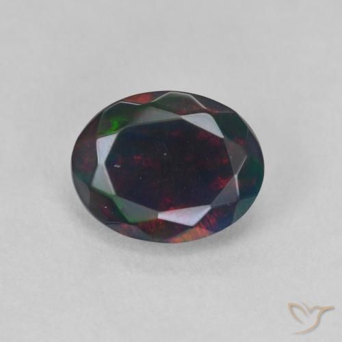 1.09ct Natural Multicolor Black Opal, Oval, Translucent