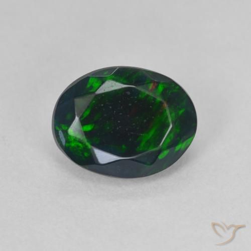 1.22ct Natural Multicolor Black Opal, Oval, Translucent