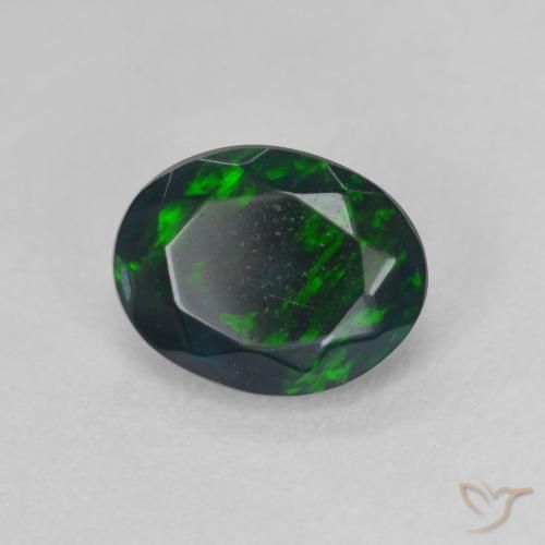 1.22 ct Multicolor Black Opal Stone, Natural Black Opal in Oval Facet Shape for Sale