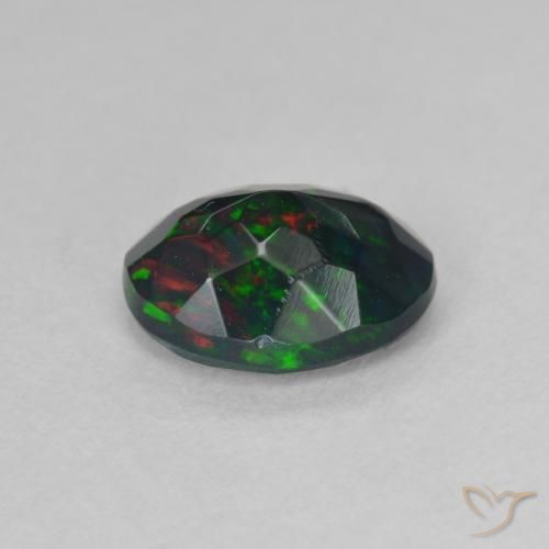 Black Opal Gemstone in 9.4 x 7.3 mm Size for Sale, Black Opal Stone in Multicolor Color
