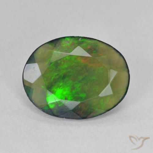1.35ct Natural Multicolor Black Opal, Oval, Translucent