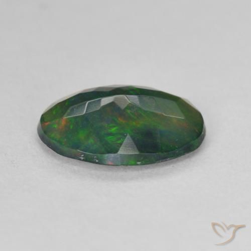 Black Opal Gemstone in 11 x 9 mm (calibrated) Size for Sale, Black Opal Stone in Multicolor Color