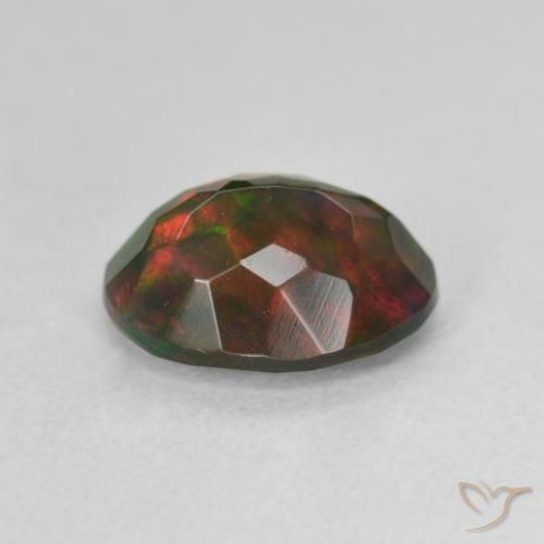 Black Opal Gemstone in 10 x 8 mm (calibrated) Size for Sale, Black Opal Stone in Multicolor Color