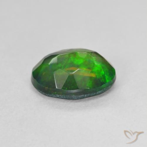 Black Opal Gemstone in 9.4 x 7.4 mm Size for Sale, Black Opal Stone in Multicolor Color