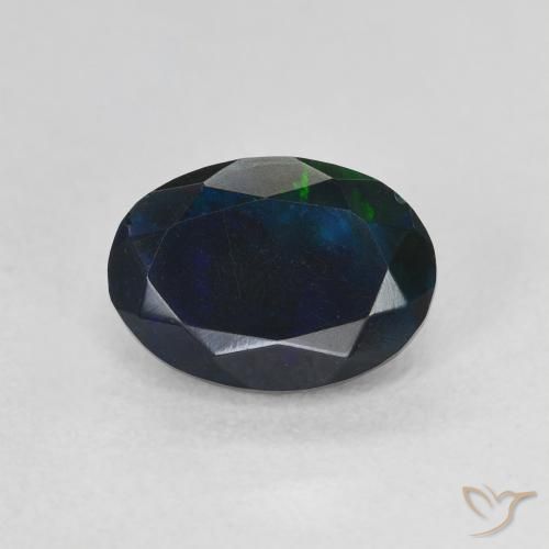0.97ct Natural Multicolor Black Opal, Oval, Translucent