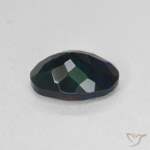 Black Opal Gemstone in 9 x 6.5 mm Size for Sale, Black Opal Stone in Multicolor Color