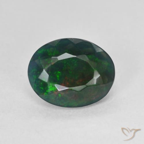 1.54ct Natural Multicolor Black Opal, Oval, Translucent