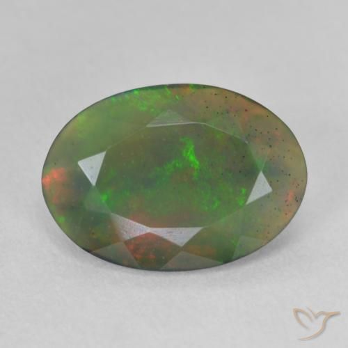 1.67ct Natural Multicolor Black Opal, Oval, Translucent