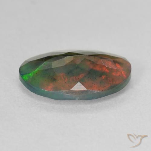 Black Opal Gemstone in 12.3 x 8.7 mm Size for Sale, Black Opal Stone in Multicolor Color