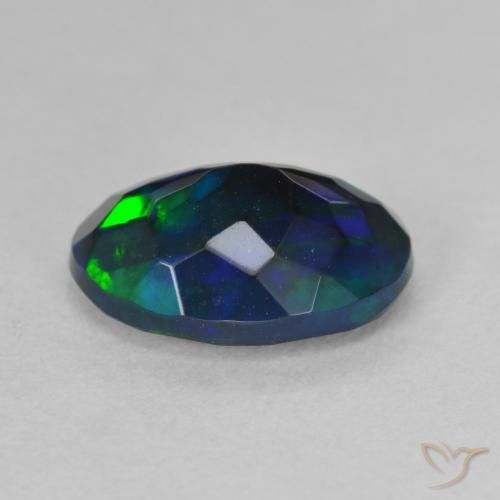 Black Opal Gemstone in 11.3 x 8.3 mm Size for Sale, Black Opal Stone in Multicolor Color