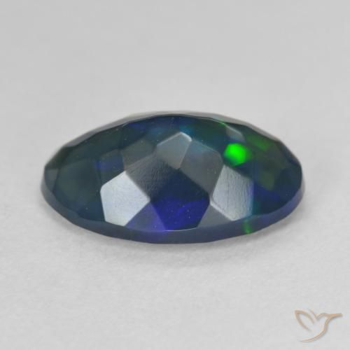 Black Opal Gemstone in 12 x 8 mm (calibrated) Size for Sale, Black Opal Stone in Multicolor Color