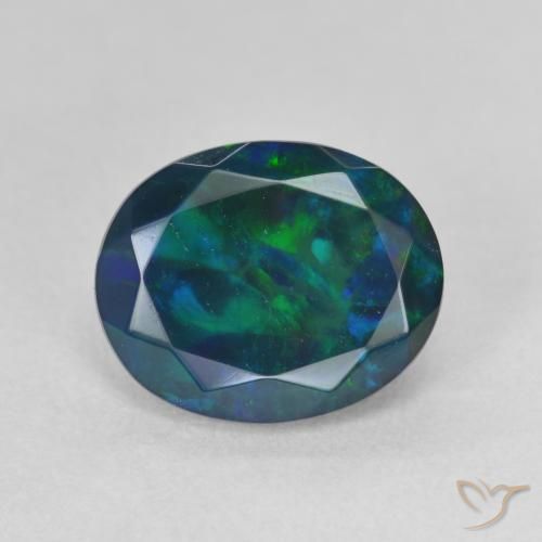 1.63ct Natural Multicolor Black Opal, Oval, Translucent
