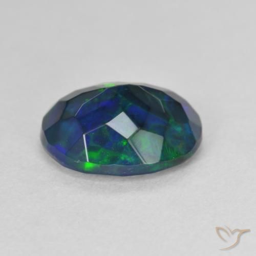 Black Opal Gemstone in 10.4 x 8.4 mm Size for Sale, Black Opal Stone in Multicolor Color