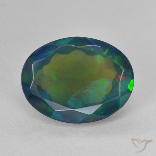 2.30ct Natural Multicolor Black Opal, Oval, Translucent