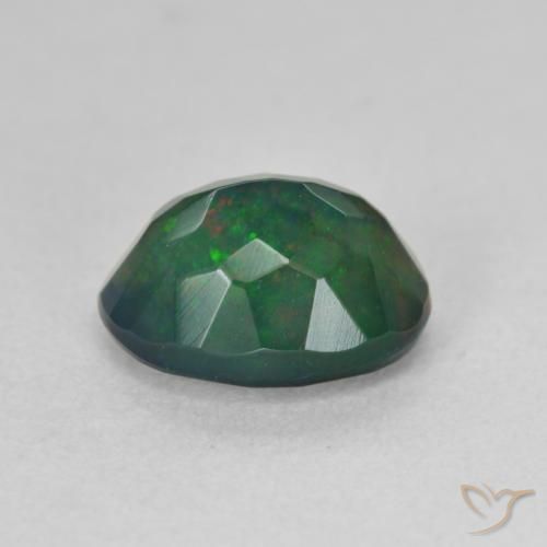 Black Opal Gemstone in 9.4 x 7.3 mm Size for Sale, Black Opal Stone in Multicolor Color